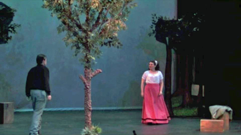 Marie enters the Orchard